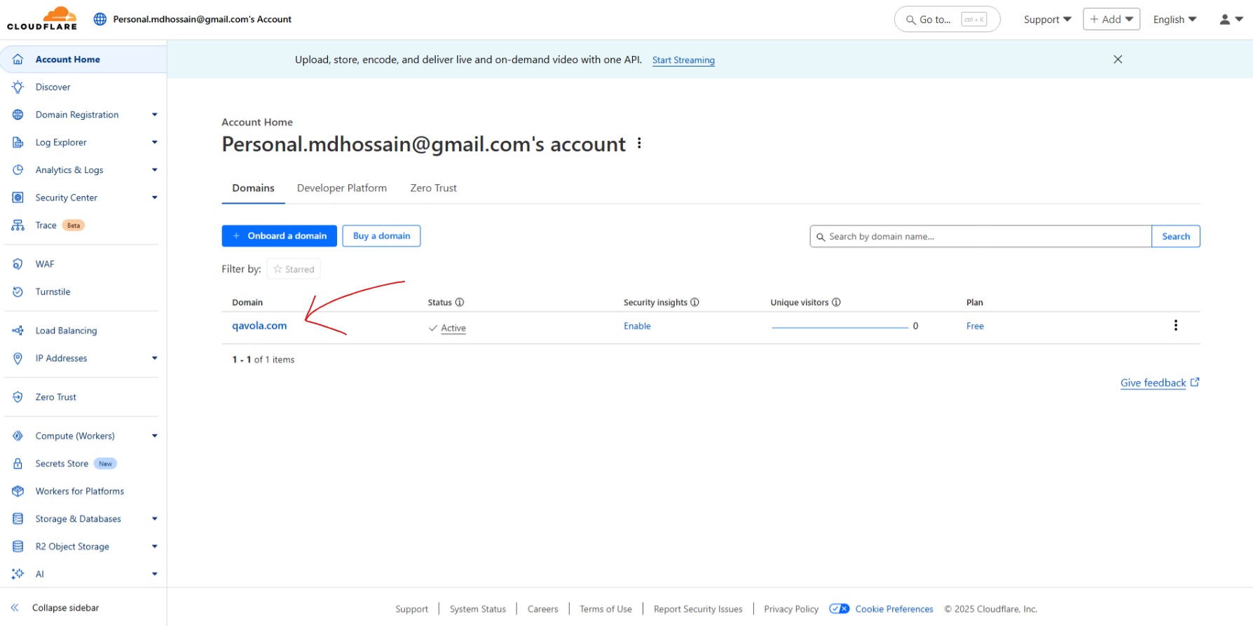 Login to Cloudflare